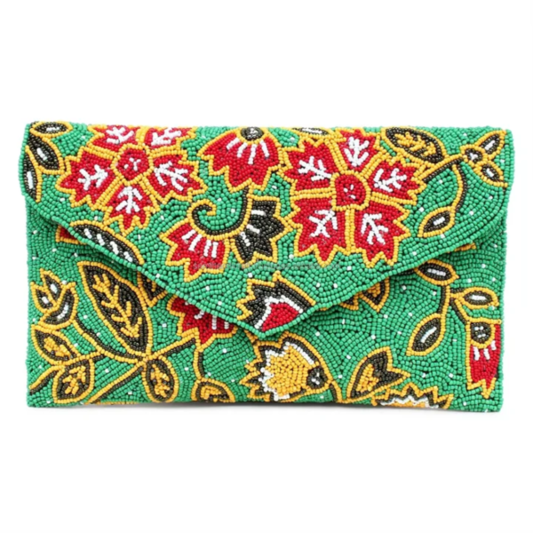 Floral Fiesta Beaded Clutch
