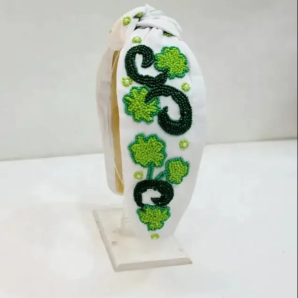 Shamrock Charm Beaded Headband