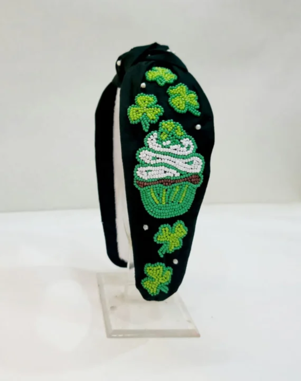 Lucky Cupcake Beaded Headband