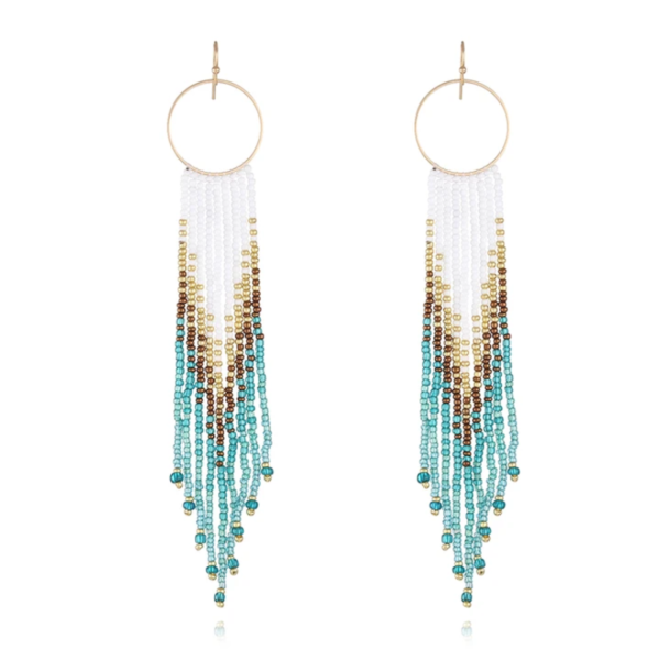 Ocean Waves Fringe Earrings
