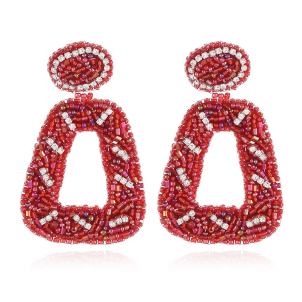 Crimson Glam Statement Earrings