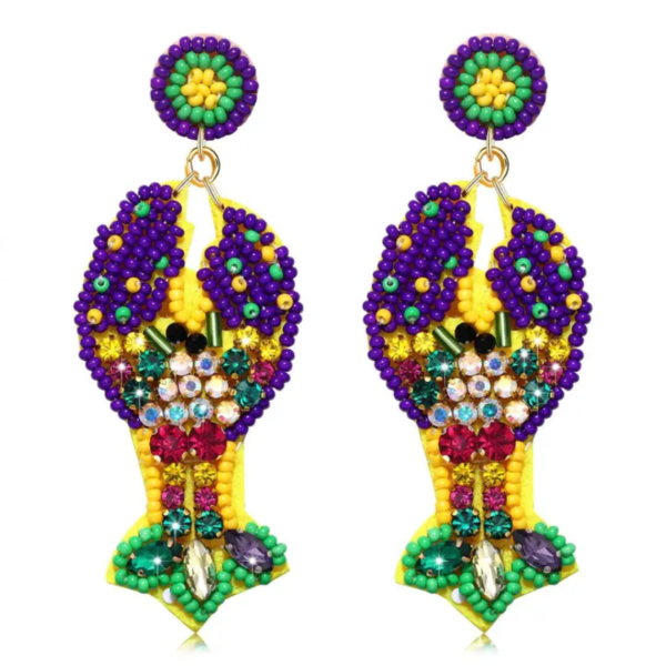 Mardi Gras Luxe Lobster Earrings