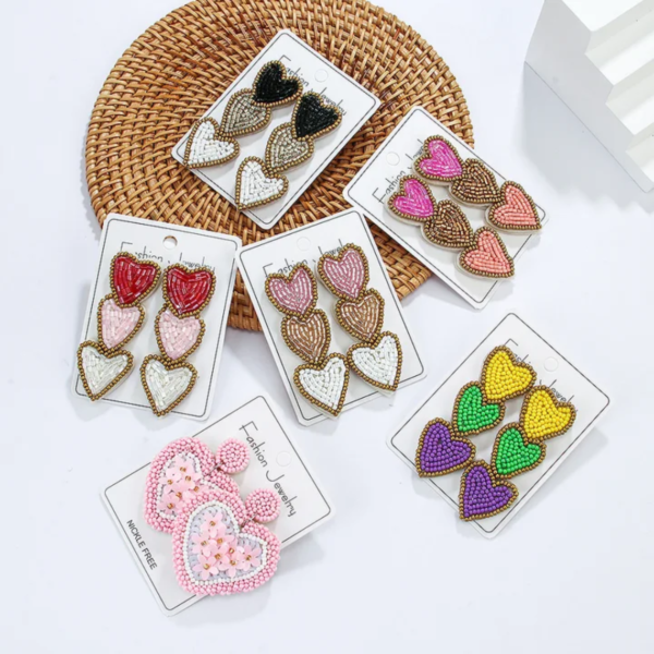 Eternal Love Beaded Heart Earrings