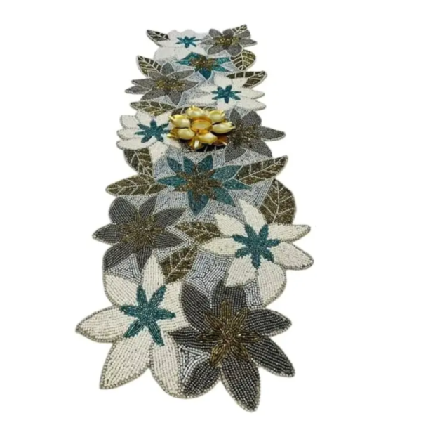 Autumn Leaves Beaded Table Runner