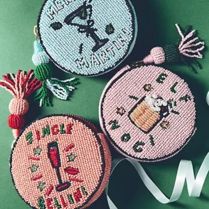 Nephthys Illustrated Beaded Round Coin Purse